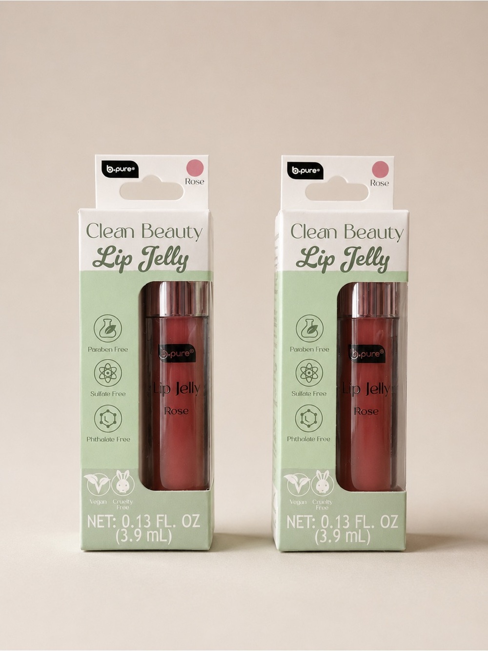 2pc Clean Beauty Lip Jelly - Rose - Rare Beauty Dupe